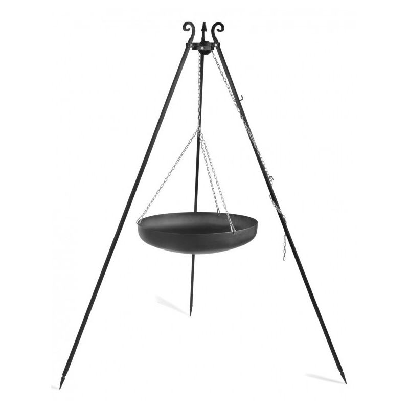 Wok sur trépied 180 cm - Acier 70 cm pour jardin