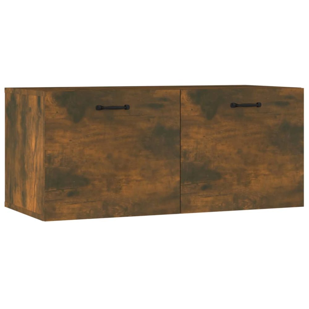 vidaXL Armoire murale chêne fumé 80x36,5x35 cm bois d'ingénierie