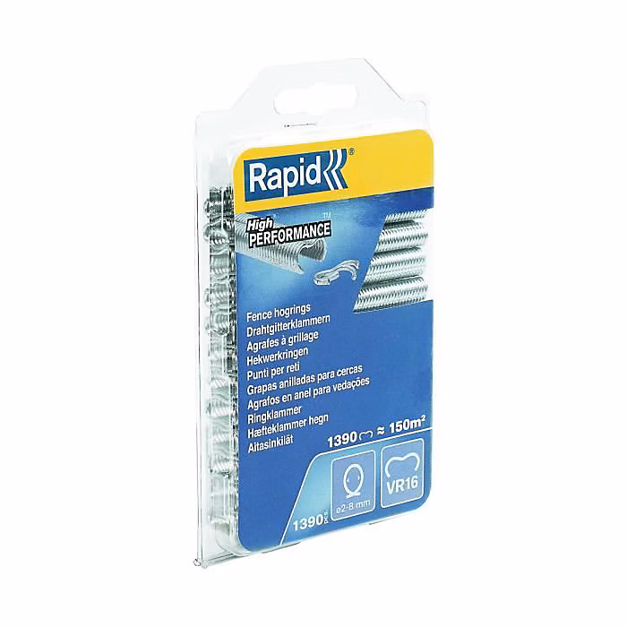 Agrafes grillage – RAPID, VR16 acier galvanisé, Pose de clôture, Blister 1390, (40108799)