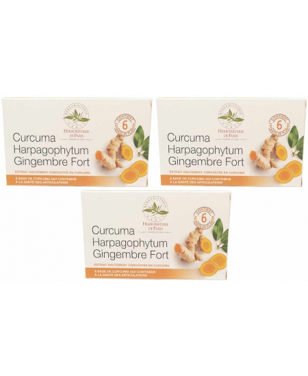 Curcuma harpagophytum gingembre fort 3 boites de 60 comprimés