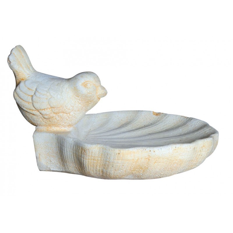 Bain d'oiseau en pierre blanche - petit modèle