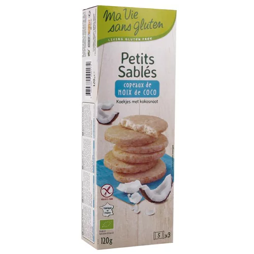 Solution nature：Petits sablés coco bio en boîte de 120 g