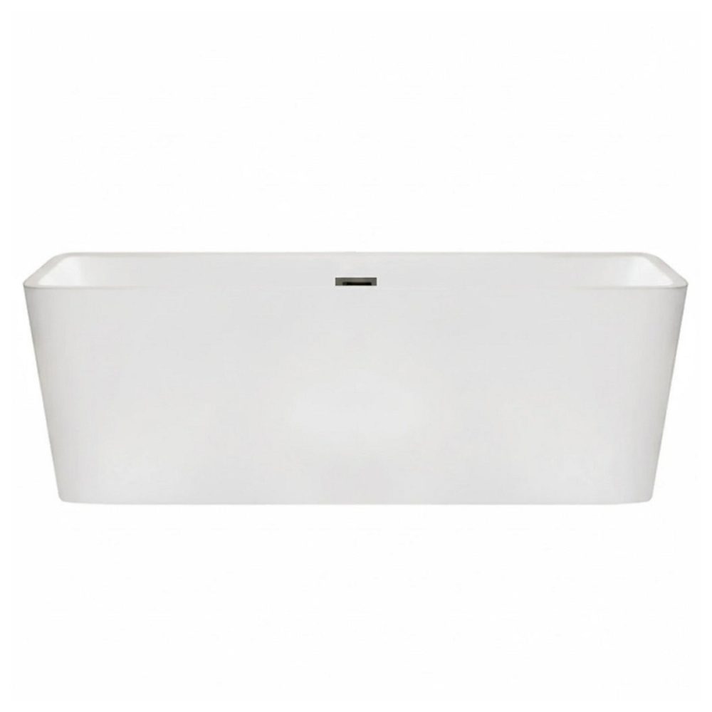 BALNEO – baignoire îlot 170 × 80 cm ROMA avec cache trop, plein et bonde anthracite