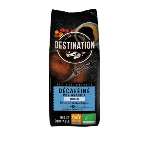 Jardin essentiel：Café décaféiné équitable FFL bio moulu Destination - 250 g