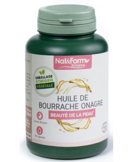 Nat et Form Huile de bourrache bio Huile d'onagre bio 120 capsules