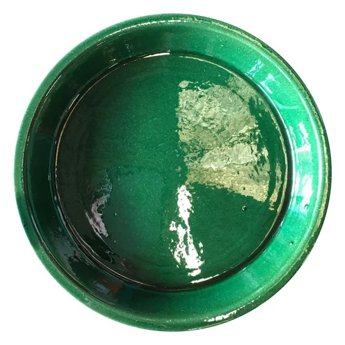 Déco au jardin：Soucoupe en argile vert Jade Les Poteries d’Albi - Ø 36 cm