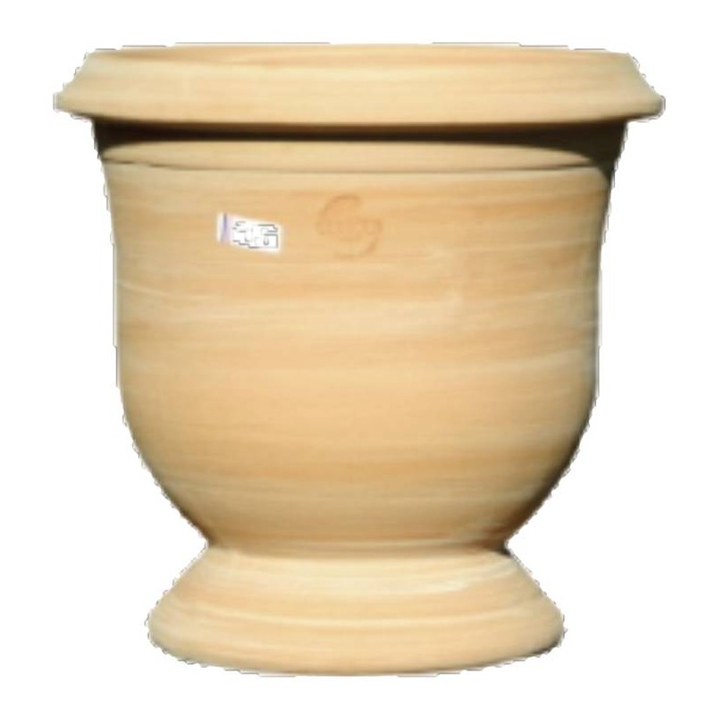 Vase Castel avec pied en terre Patinée