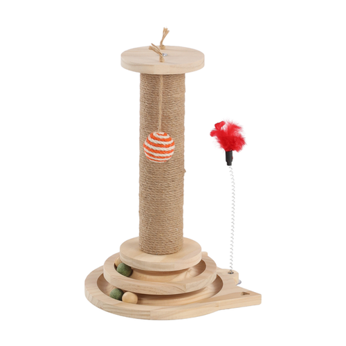 JOUET À GRIFFER POUR CHAT 'ZACK' FLAMINGO® - CIRCUIT AVEC BALLE - 24x25,5x40CM