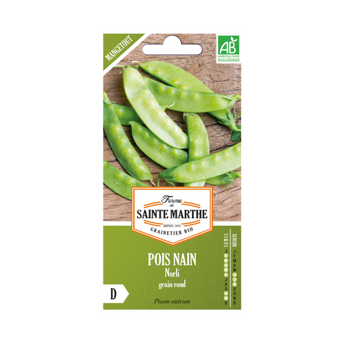 GRAINES POIS NAIN NORLI GRAIN ROND MANGETOUT BIO - 80G