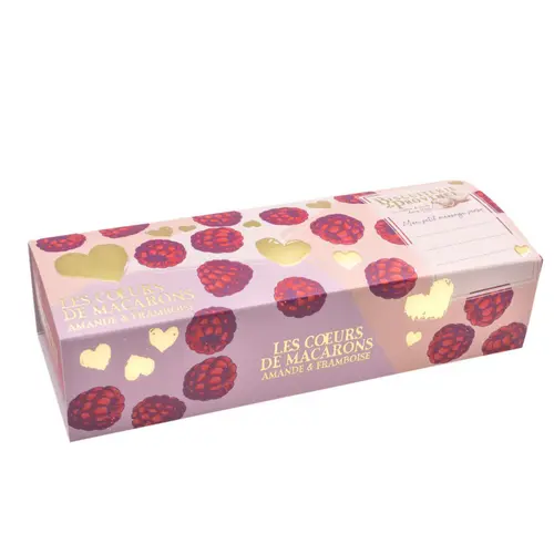 Pour donner du style à l’extérieur：Macarons cœur à l'amande et à la framboise Biscuiterie de Provence - 90 g