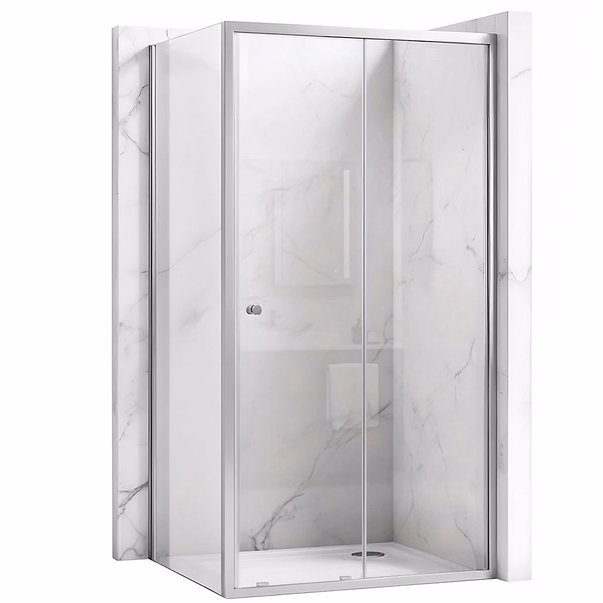 Cabine De Douche D'Angle Rea Primo Slide Chrome 140 × 90