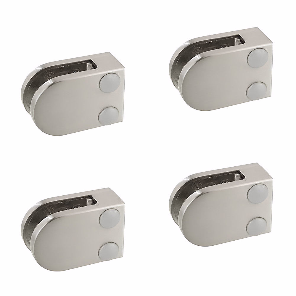 4 x Pince à verre plate modèle 07 – Ep. verre 6 mm, Inox 316 brossé GR320