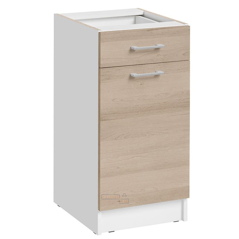 Cuisineandcie – Meuble bas de cuisine Eco Chene Naturel 1 porte 1 tiroir L 40 cm