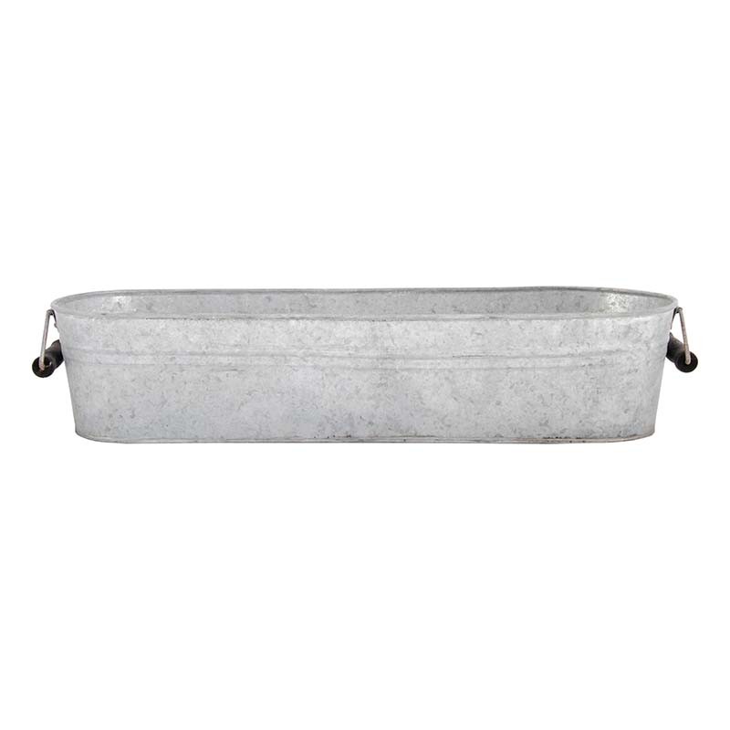 Jardinière ovale L vieux zinc - 58,5 cm