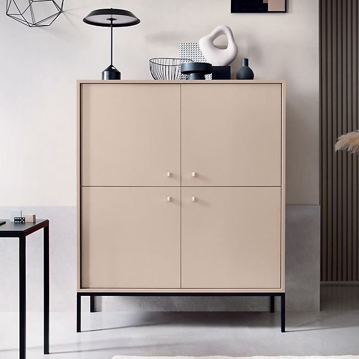 Buffet Komodee MONCTON KOM1 Poignées en métal Beige 39 × 104 × 125 cm