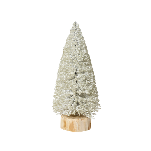MINI-ARBRE DÉCORATIF BLANC NACRÉ - ∅12CM - H32CM