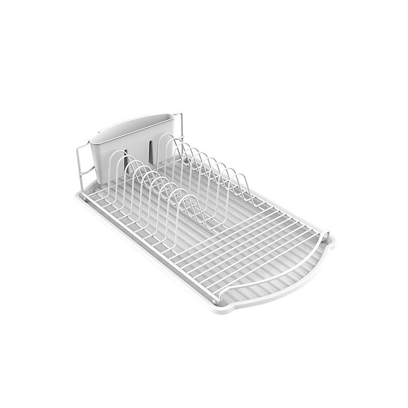 Rangement de cuisine – Egouttoir à vaisselle avec plateau en Acier Blanc mat MSV