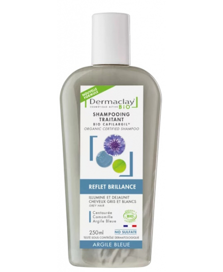 Dermaclay Shampoing cheveux gris reflet brillance Certifié Bio 250 ml