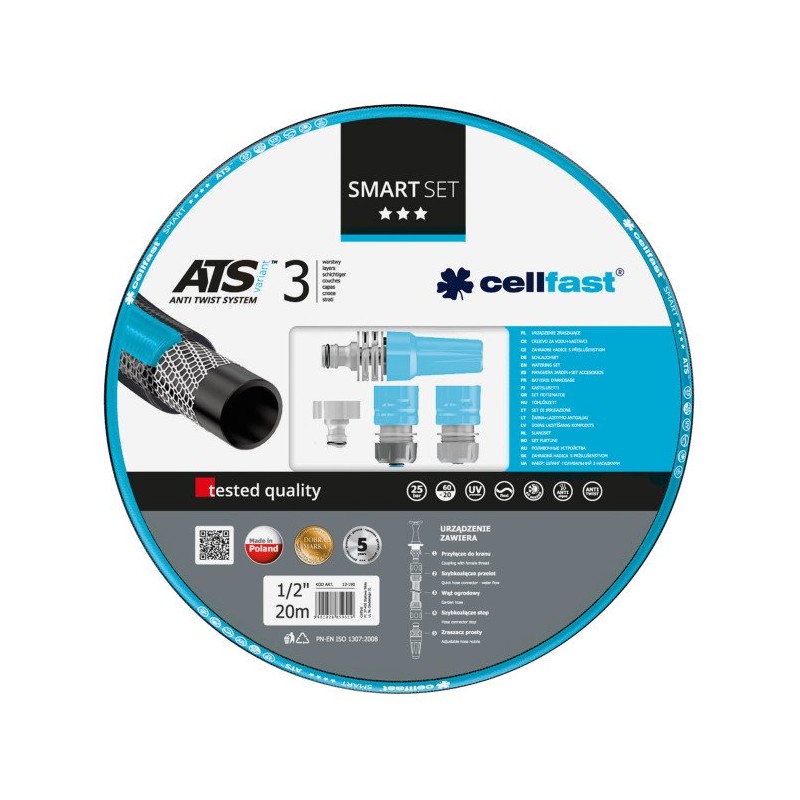 Kit d'arrosage SMART - tuyau 20m + lance IDEAL