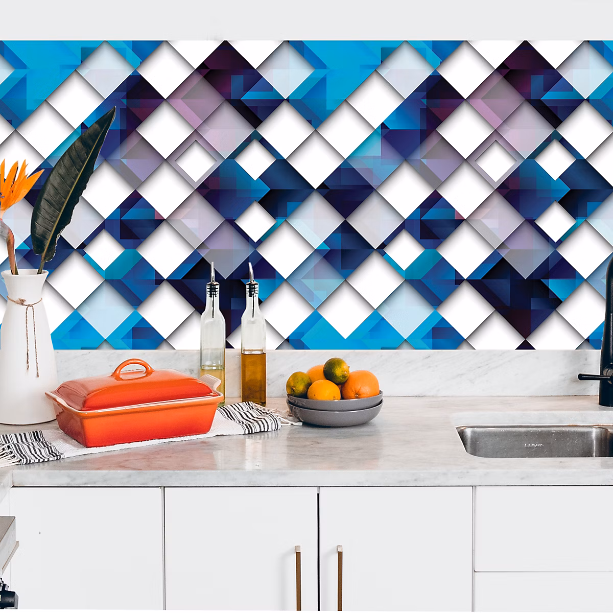 Crédence adhésive design effet mosaïque – 50 × 200cm