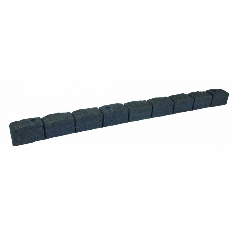 Bordure de jardin en caoutchouc recyclé grise 120x7x8 cm