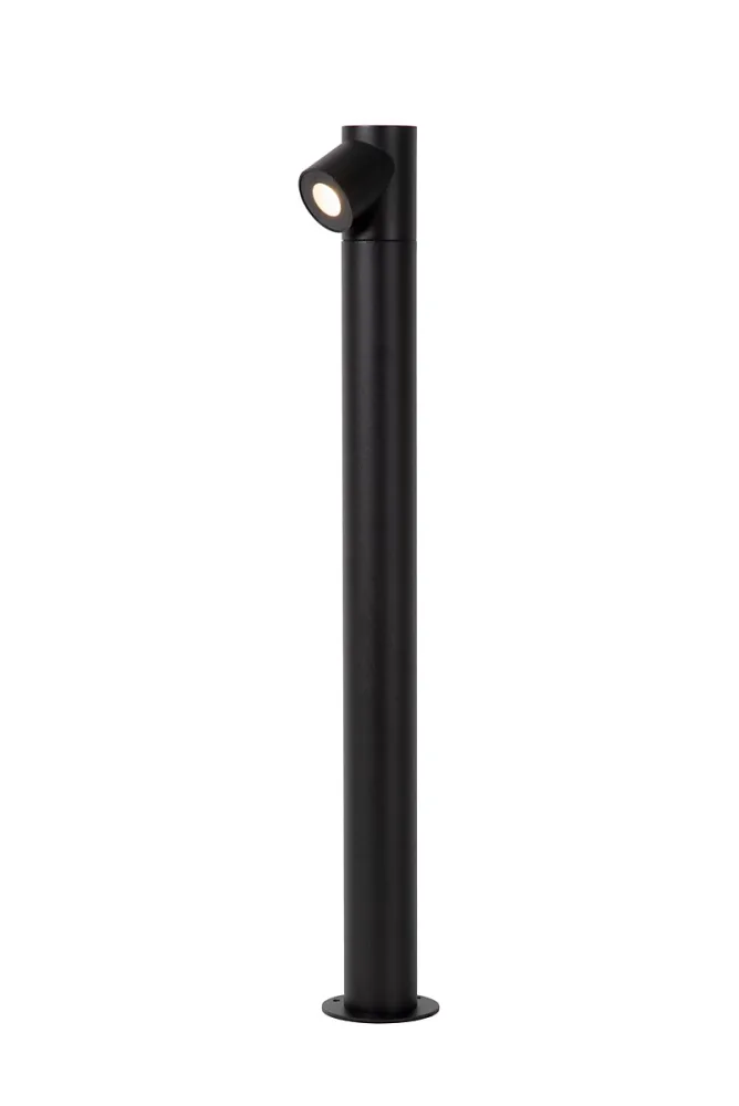 Borne extérieur IBAMBA en aluminium avec LED intégré – Noir, Lucide