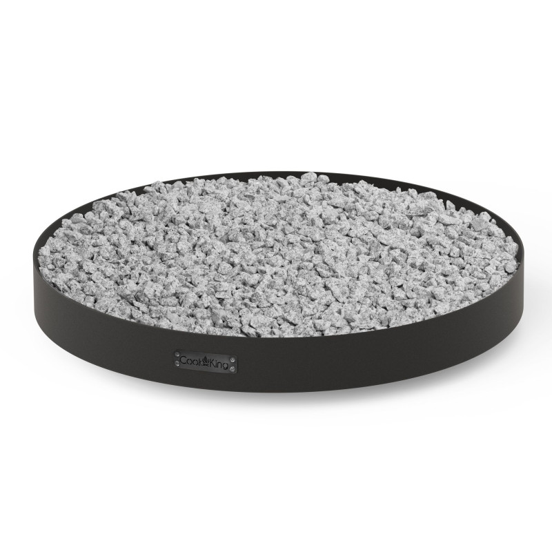 Base ronde pour Brasero avec pierres décoratives 80 cm – version mobile avec roulettes avec frein - Réf 111051