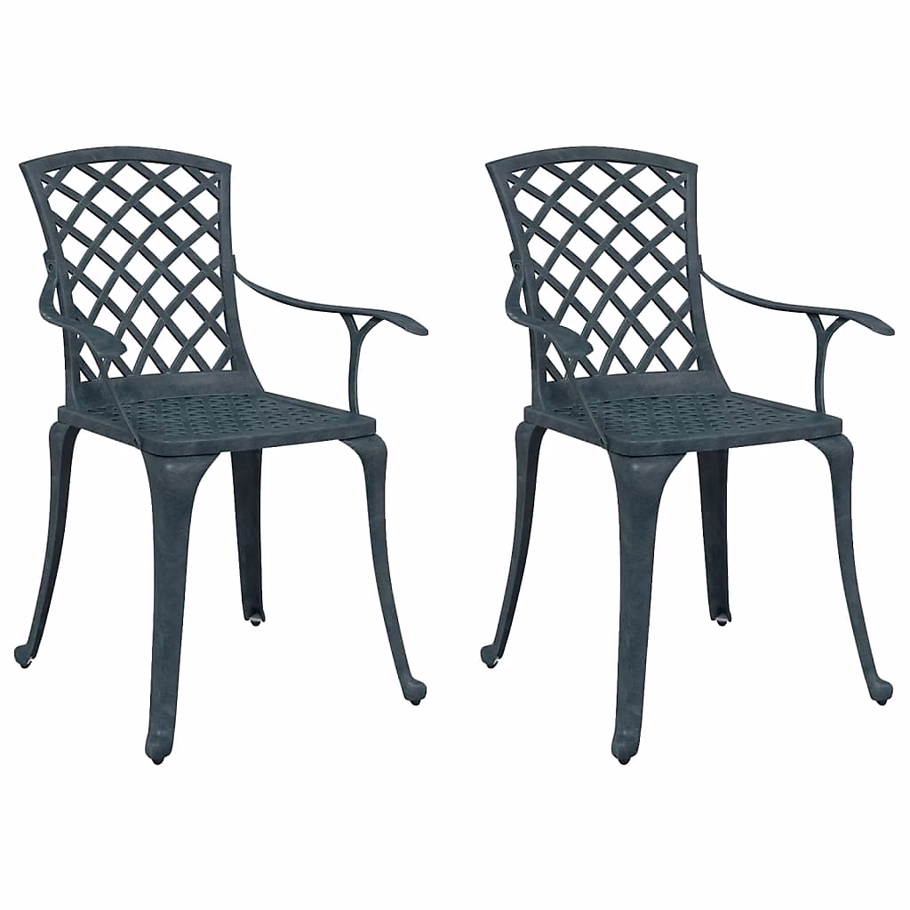 Chaises de jardin vert aluminium coulé vidaXL – lot de 2