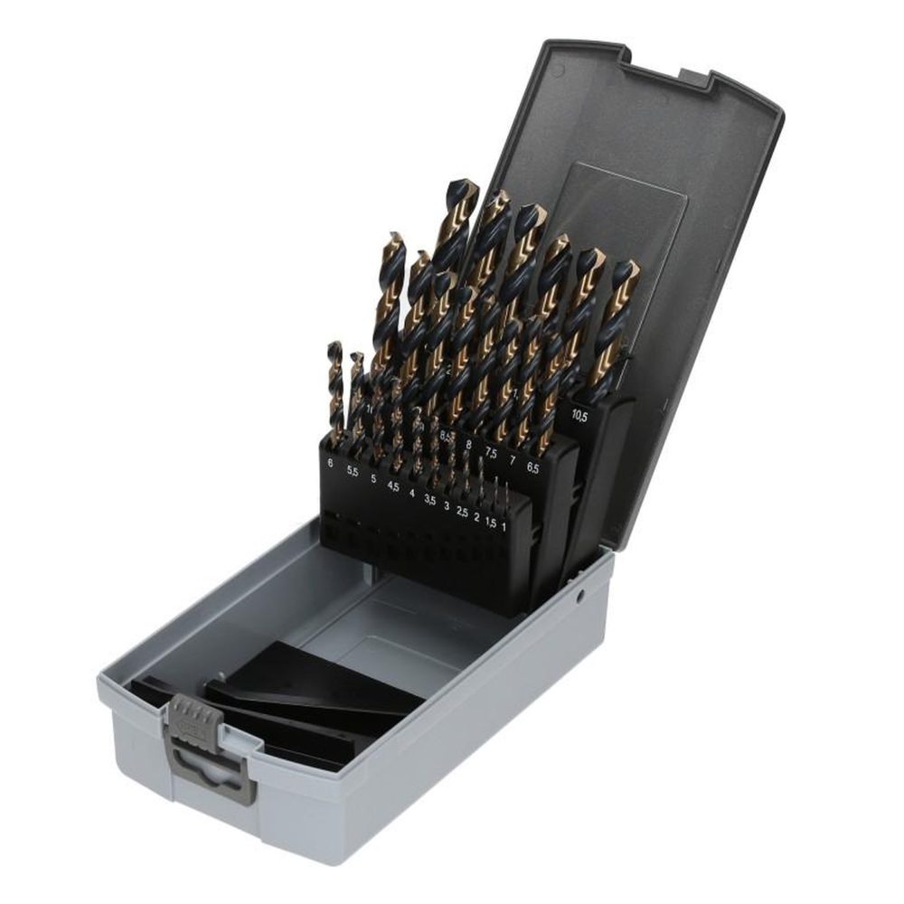 Shiny Hanger Coffret de 25 forets HSS taillés meulés M2 135° HANGER 155193