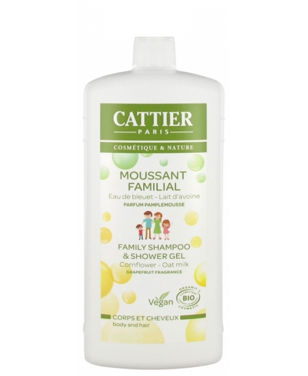Cattier - Moussant Familial au Lactoserum cheveux et corps - 500 ml
