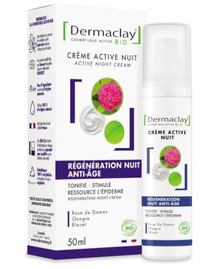 Dermaclay - Crème Intensive Nuit Régénération anti âge Formule + - 50 ml