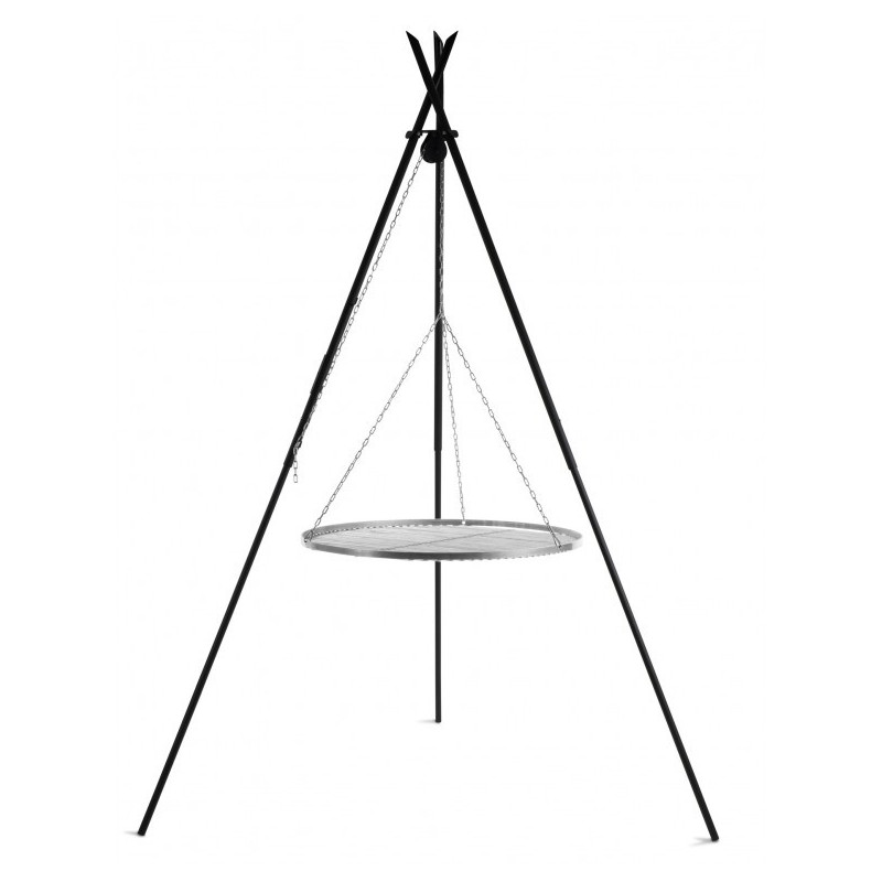 Grille de cuisson suspendue sur trépied 210 cm - Acier