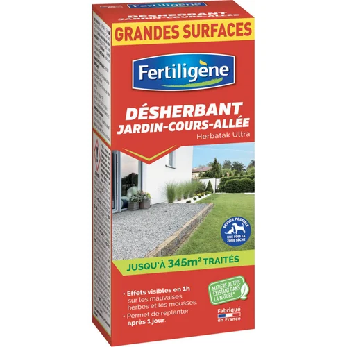 La solution pour votre jardin：Désherbant concentré jardin cours et allées Fertiligène - 800 ml
