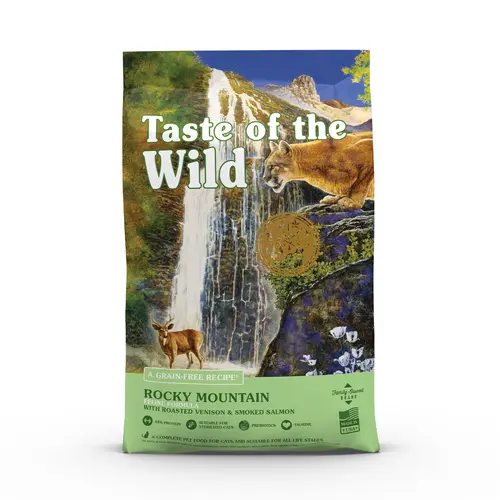 Une sélection pensée pour l’extérieur：Croquettes pour chat au saumon et au gibier Rocky Mountain - 6,6 kg