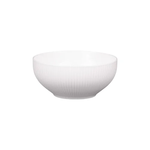 Jardin essentiel：Coupelle en porcelaine blanche et contours striés Lina - Ø 15 cm