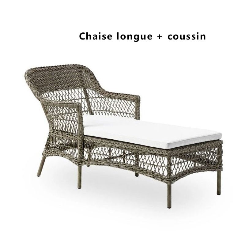 Ensemble chaise longue + coussin d'assise Olivia