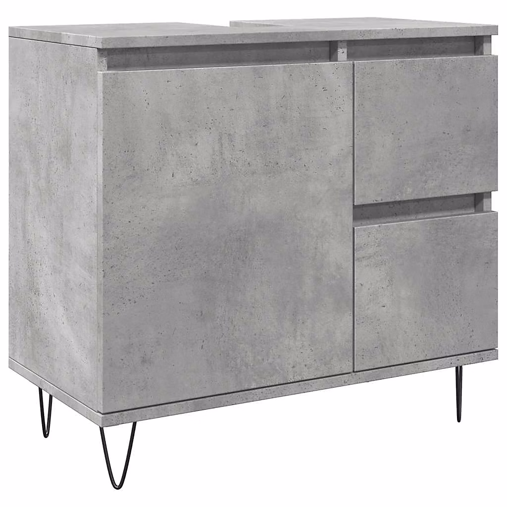 Armoire de lavabo de salle de bain gris béton 65 × 33 × 60 cm vidaXL