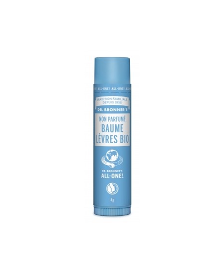 Dr Bronners - Baume à lèvres Neutre sans parfum bio - 4 gr