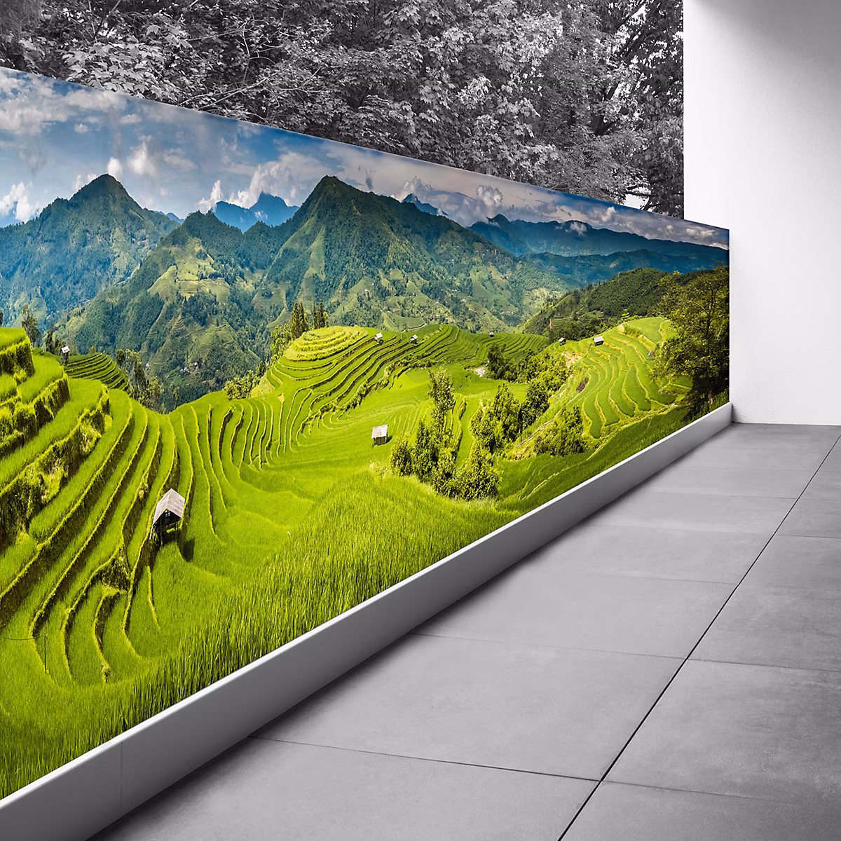 Brise vue Trompe l'oeil – 80 × 300 cm, Rizières terrasses de Mu Cang Chai 3617689698038