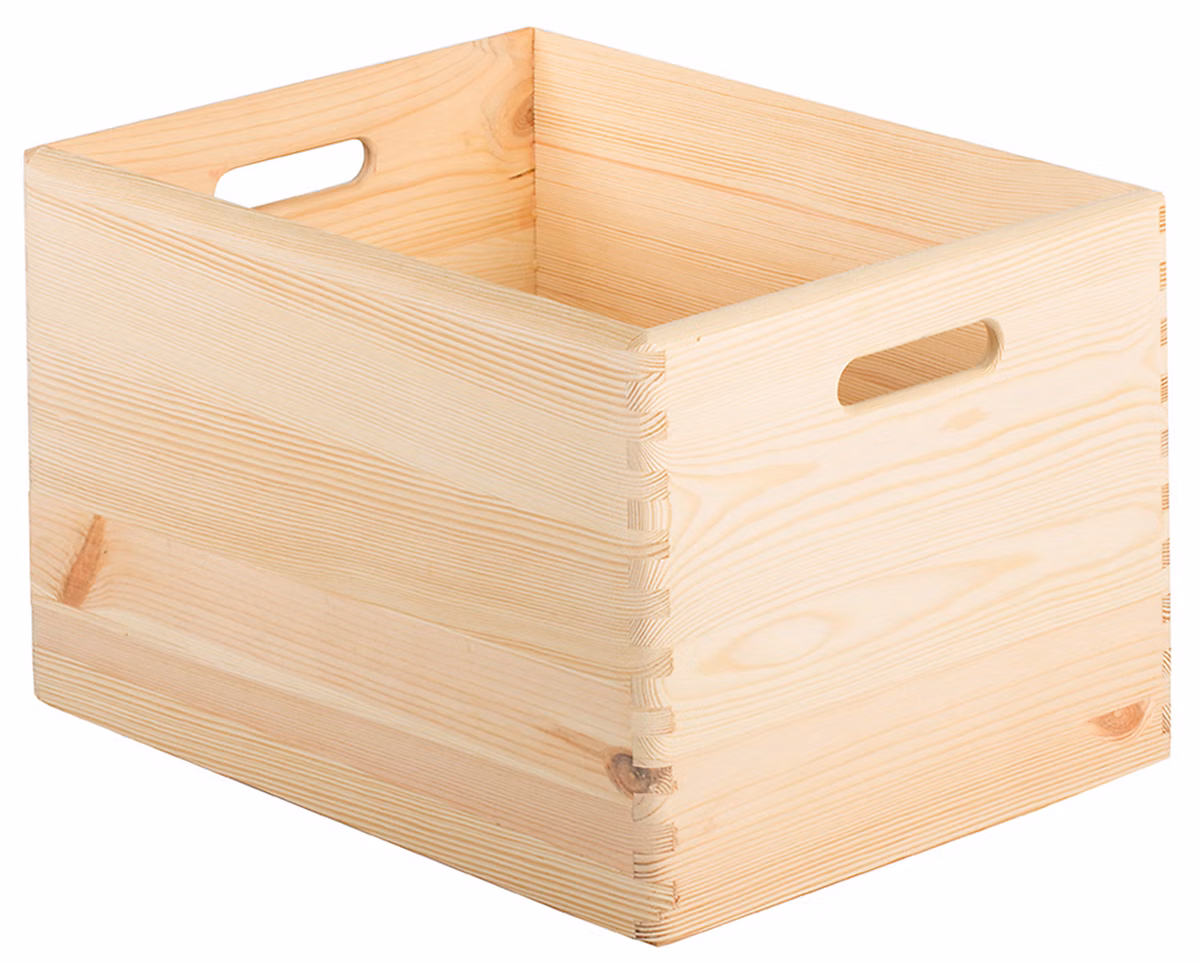 Boîte de rangement en pin massif sans couvercle 23 × 40 × 30cm