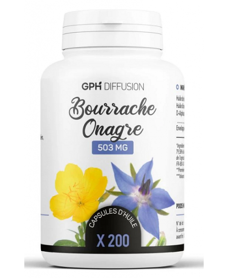GPH Diffusion Huile d'Onagre et Bourrache bio 200 capsules
