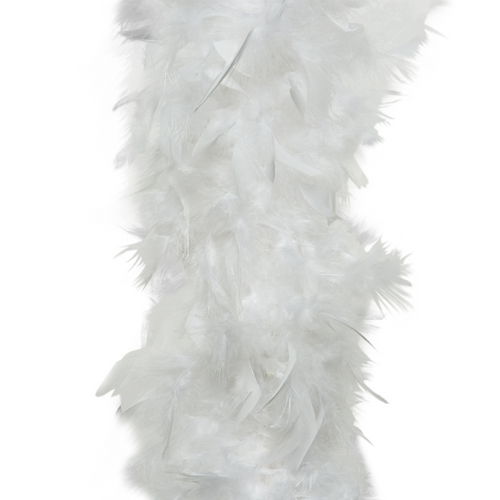 GUIRLANDE BOA BLANC AVEC PLUMES - L184CM