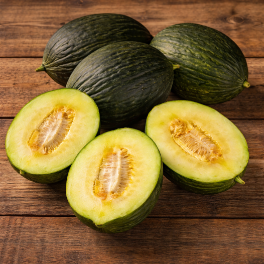 Melon vert olive d'hiver d'Espagne biologique et reproductible