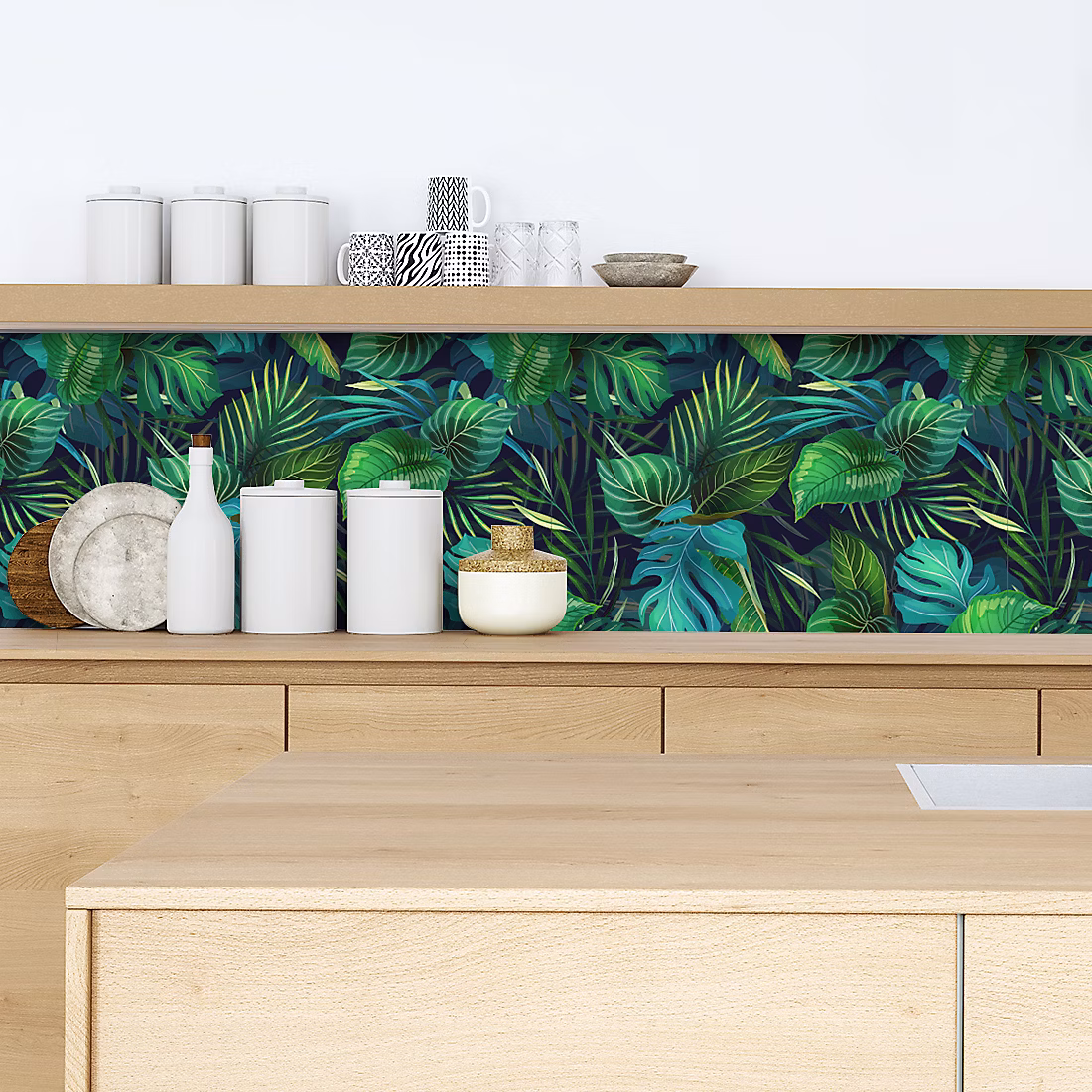 Crédence adhésive décoration jungle 50 × 100 cm