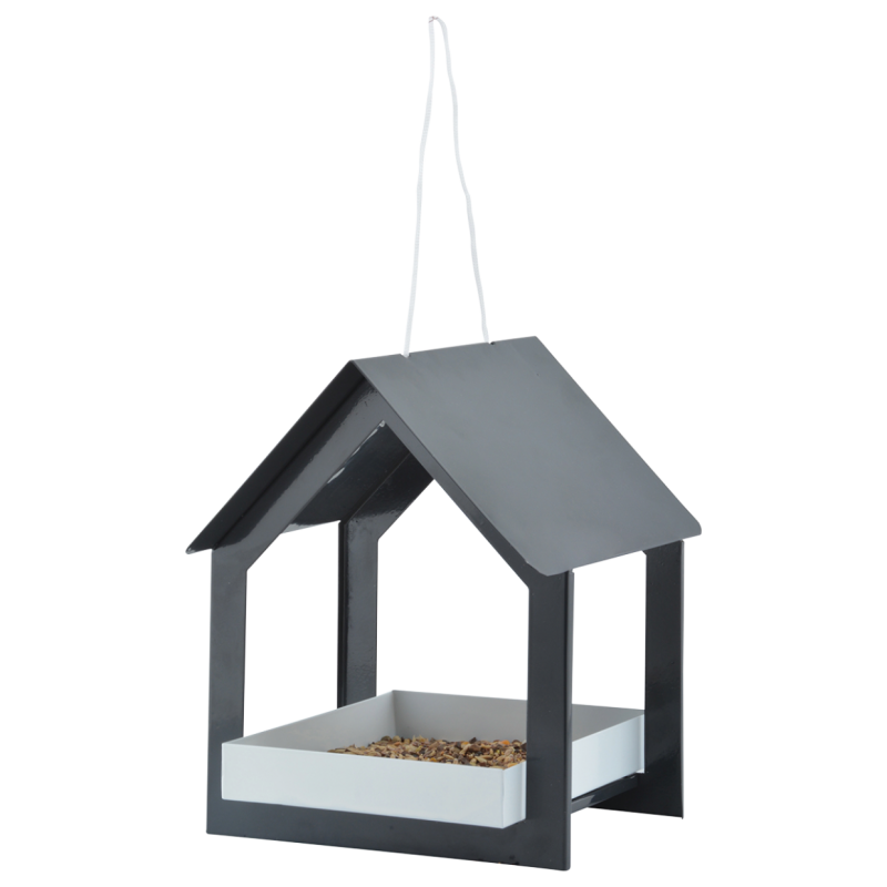 Mangeoire suspendue oiseaux design anthracite