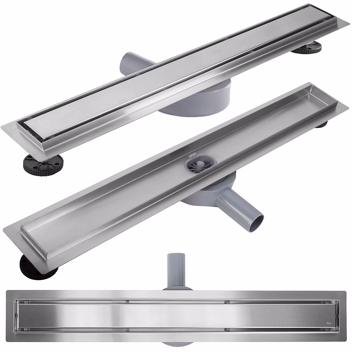 Evacuation des eaux – Drain Linéaire Rea Neox Pro 80 Brush Steel