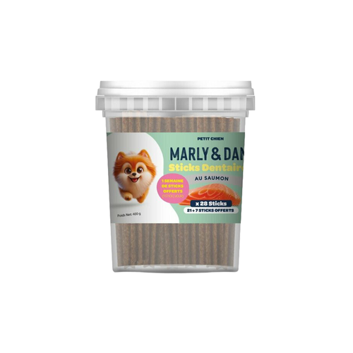 SEAU STICKS DENTAL CHIEN MARLY & DAN® - S - 21+7 STICKS OFFERTS