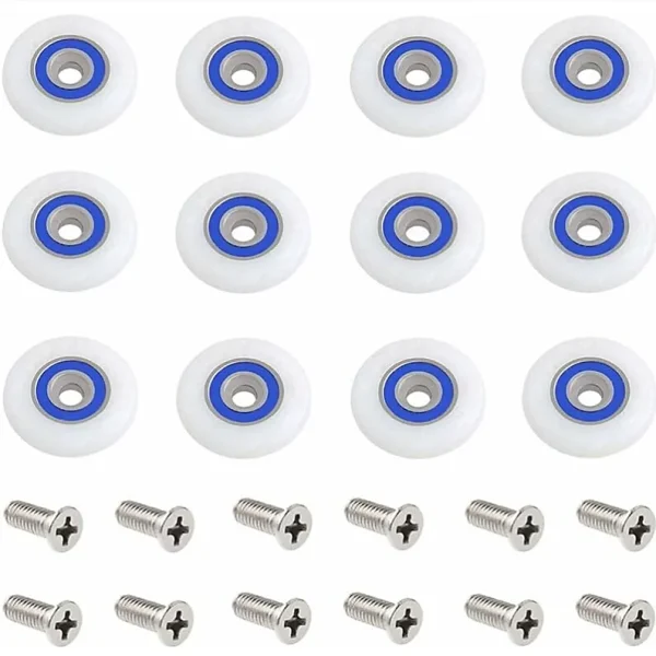 BASHLWUA 12 pcs Roulette Porte Douche Roulettes pour Porte de Douche Roulette Porte Douche Roues Roulettes de Rechange Roulette Po – Réf. BTLTKHFOY1002500696