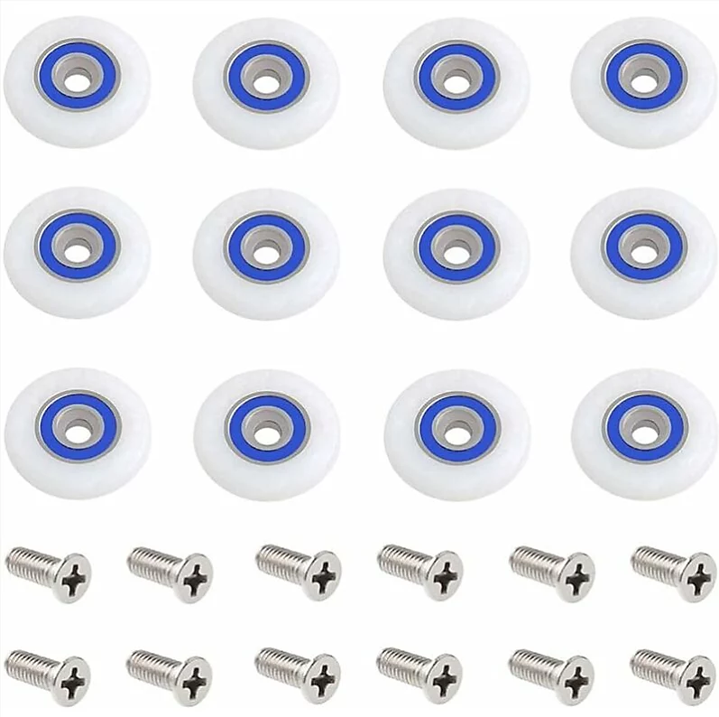 BASHLWUA 12 pcs Roulette Porte Douche Roulettes pour Porte de Douche Roulette Porte Douche Roues Roulettes de Rechange Roulette Po – Réf. BTLTKHFOY1002500696