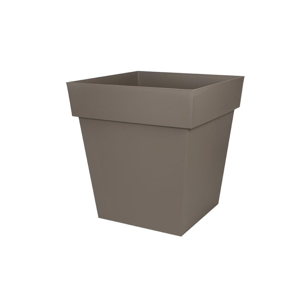 Eda Pot de fleur carré toscane 49,5 x h.52,5 cm - taupe - eda